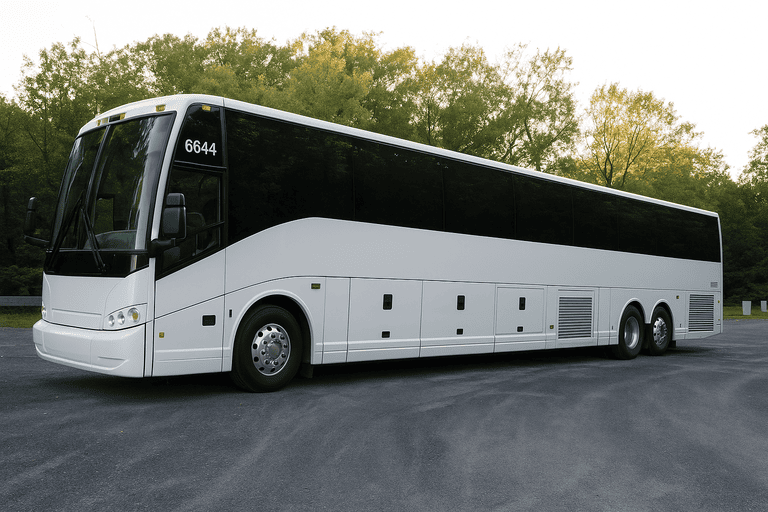 exterior of Charter Bus Rental Corvallis coach bus